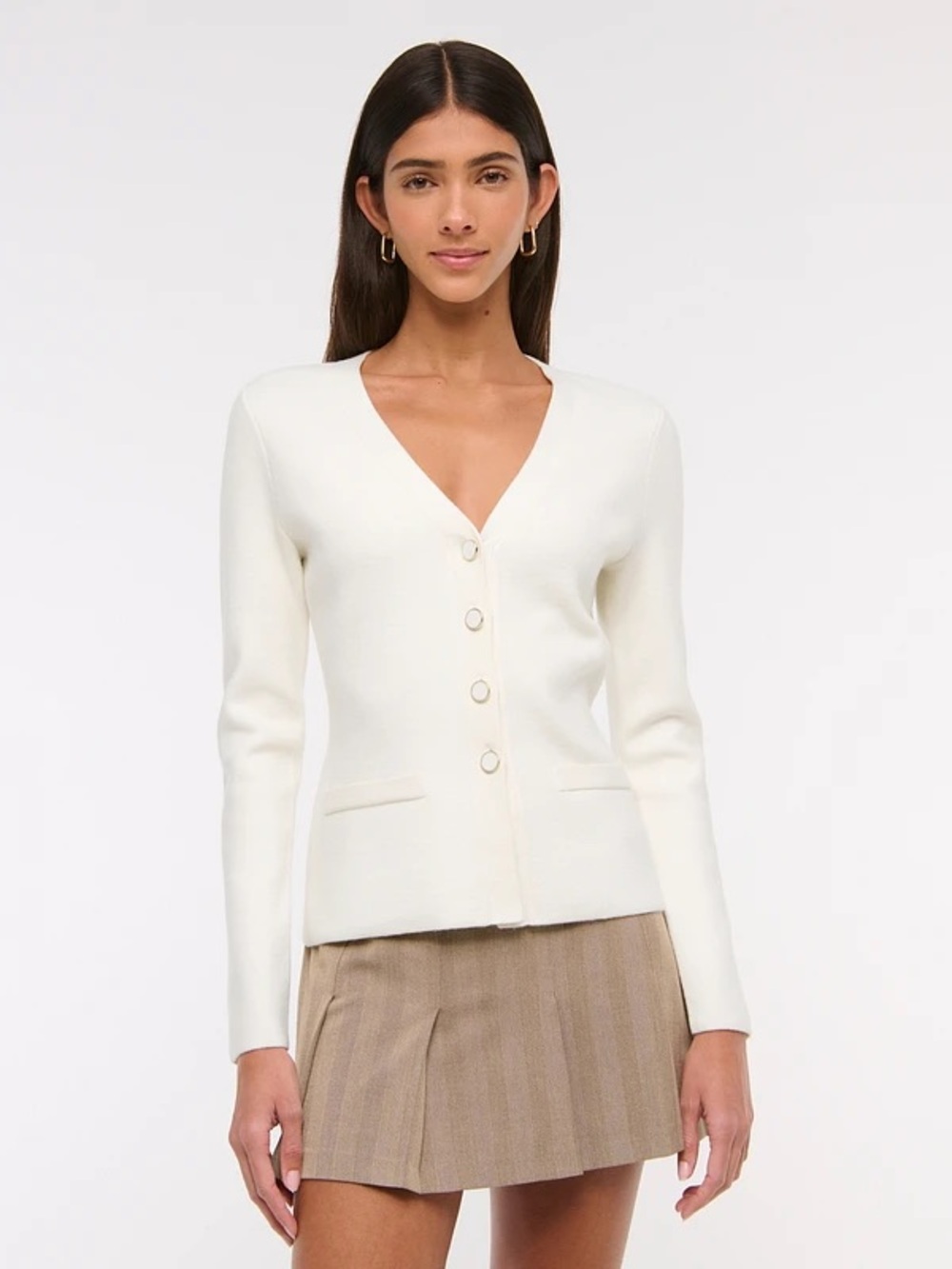 Abercrombie & Fitch NWT LuxeLoft Skimming Cardigan Sweater - Size XXS - Cream
